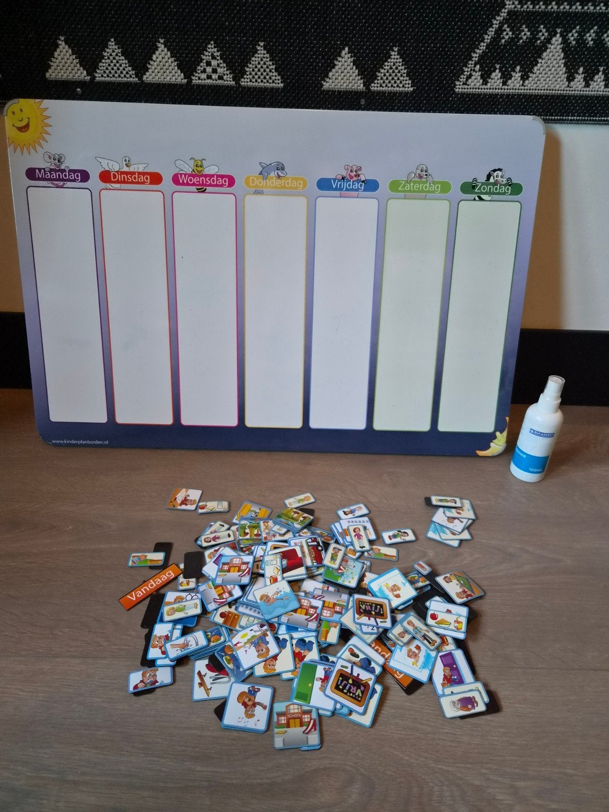 Kinderplanbord blauwe ster met veel pictogrammen, Ophalen, Zo goed als nieuw