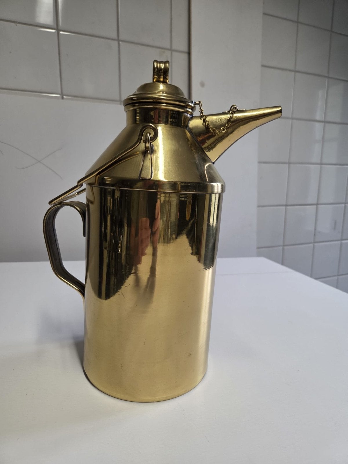 Antieke Koperen Schenkkan - 40 cm hoog, Ophalen of Verzenden, Koper