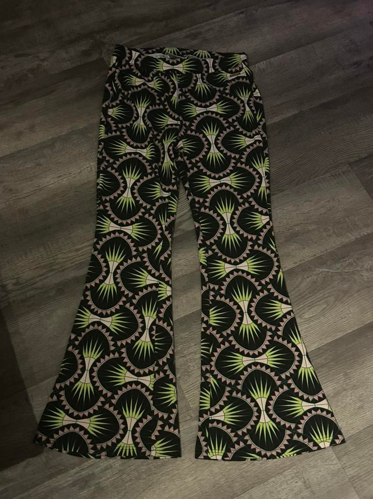 Colourful Rebel flared pants groen/roze, maat XL, Maat 46/48 (XL) of groter, Ophalen of Verzenden, Zo goed als nieuw, Lang