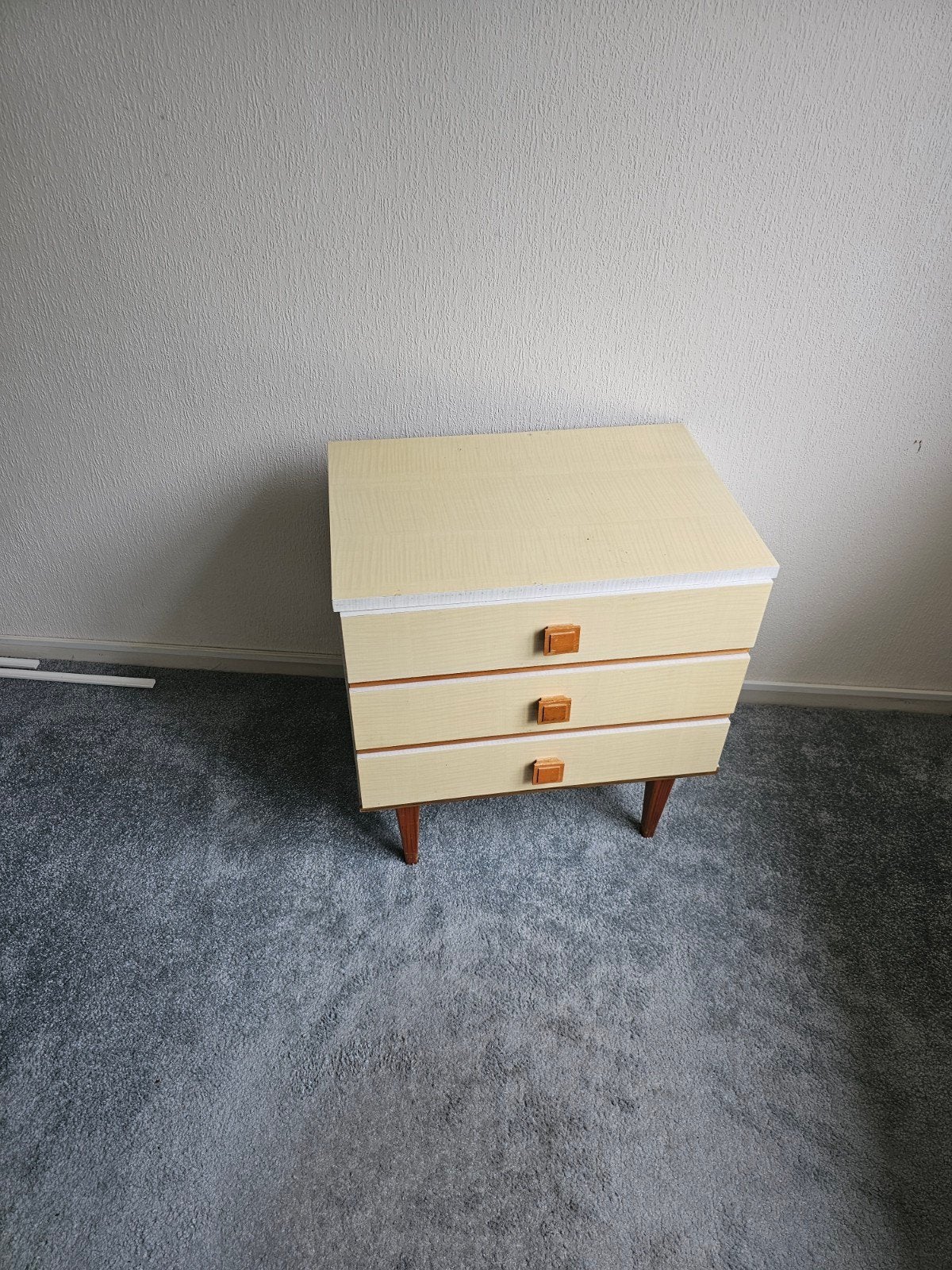 2 Retro Nachtkastjes met 3 Lades, Huis en Inrichting, Ophalen, Gebruikt, Minder dan 45 cm, Minder dan 55 cm