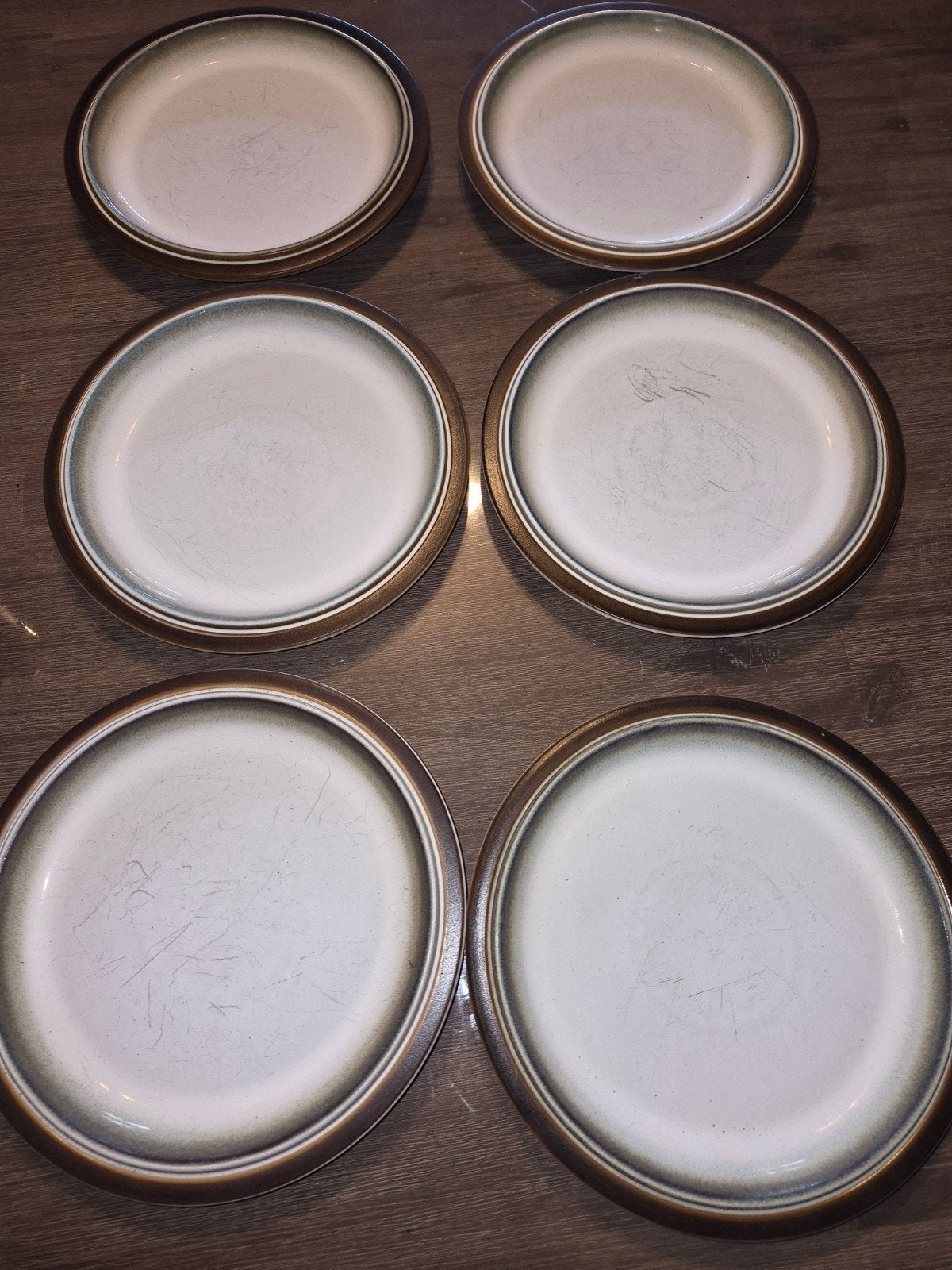 Set van 6 Denby England borden - Gebruikt, Ophalen, Gebruikt, Bord(en), Overige stijlen