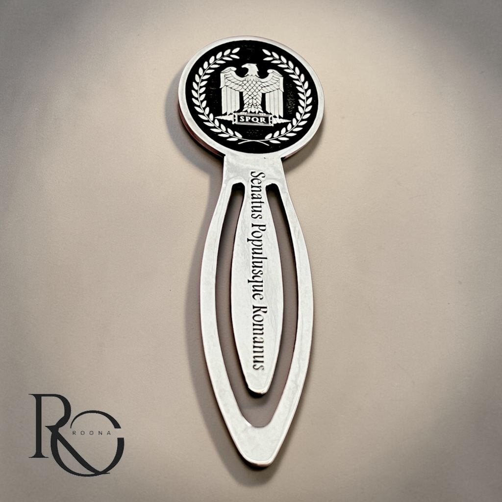 Zilveren SPQR bladwijzer 925 zilver Romeins boekenlegger., Ophalen of Verzenden, Zilver