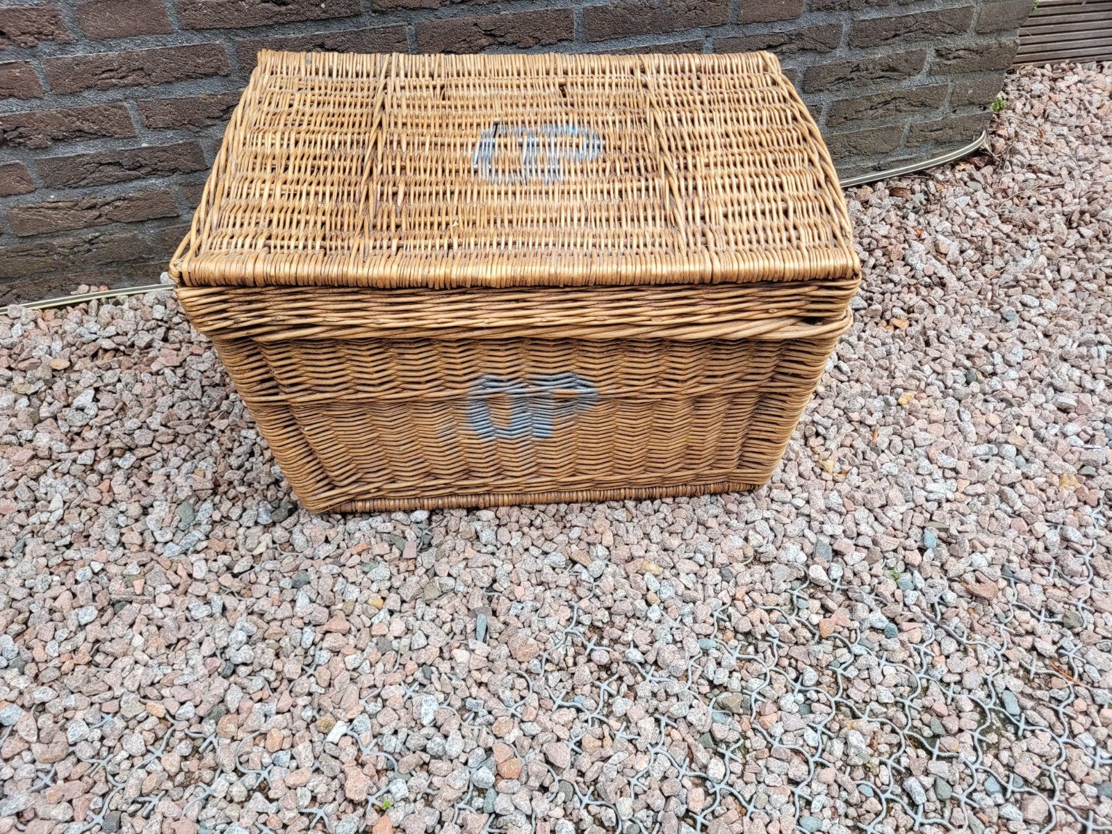 rieten mand met deksel 60x40x40, Ophalen, Zo goed als nieuw, Rechthoekig, Riet
