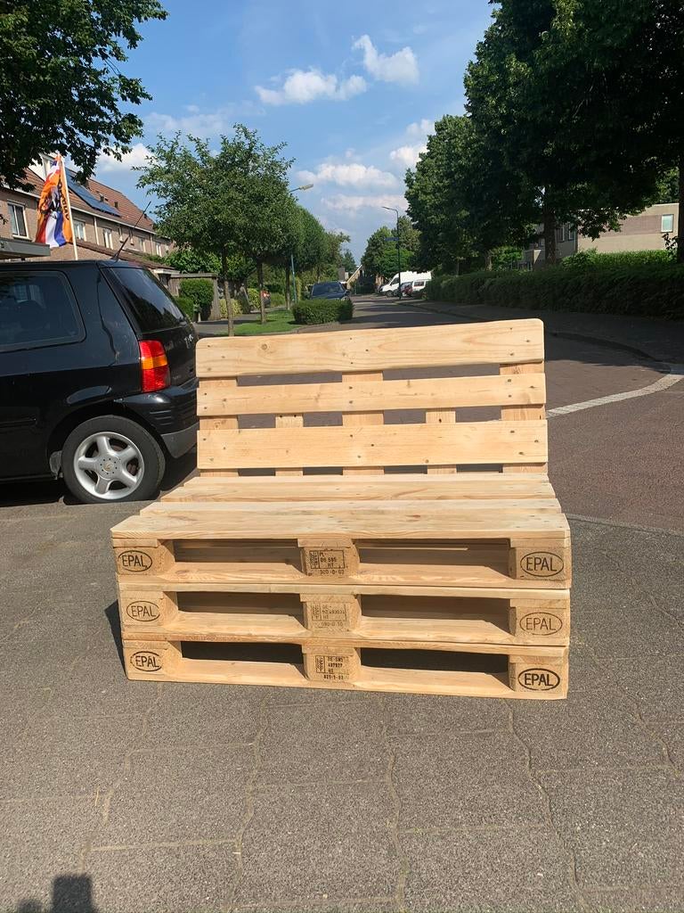 Pallet Bank ~ Pallet tafel ~ Houten bank op wielen ~, Ophalen, Nieuw, Hout