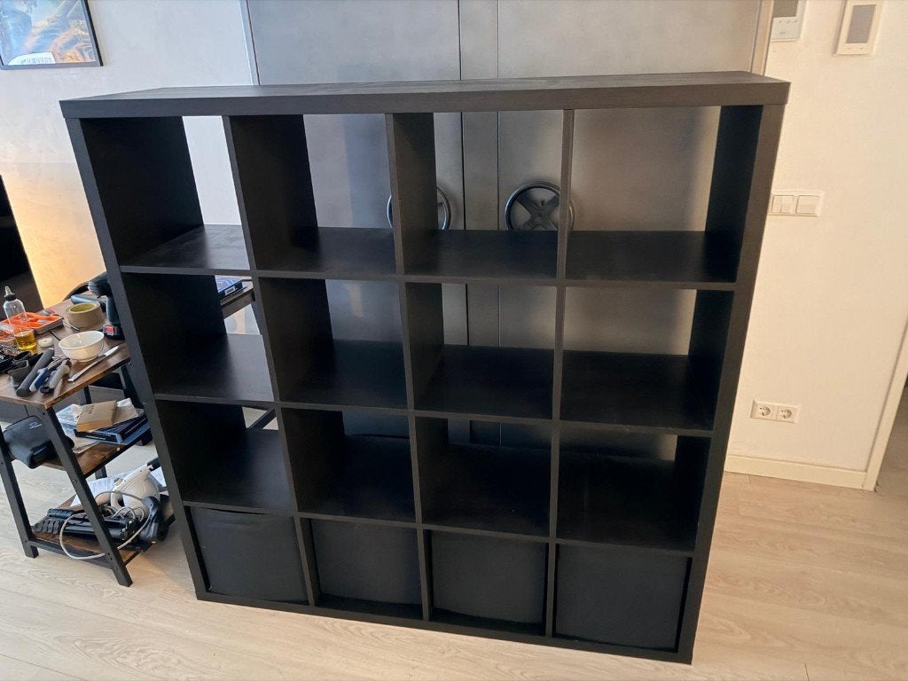 IKEA KALLAX - Black 4x4, Ophalen, Gebruikt, 100 tot 150 cm, 100 tot 150 cm