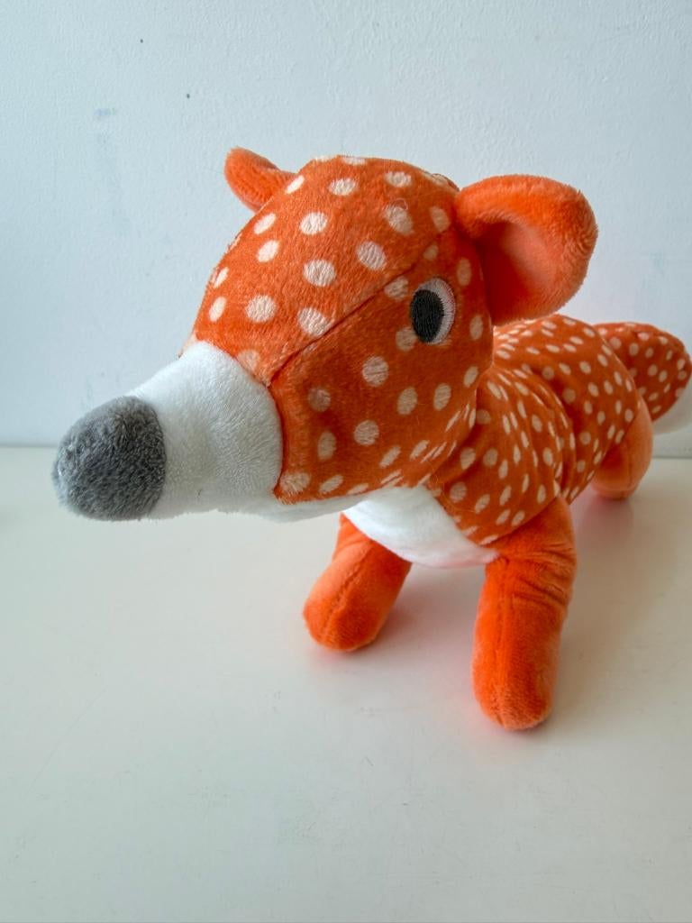Knuffel vos oranje met stippen, spikkels 35 cm / Hema, Oranje, Hema, Overige karakters, Ophalen of Verzenden