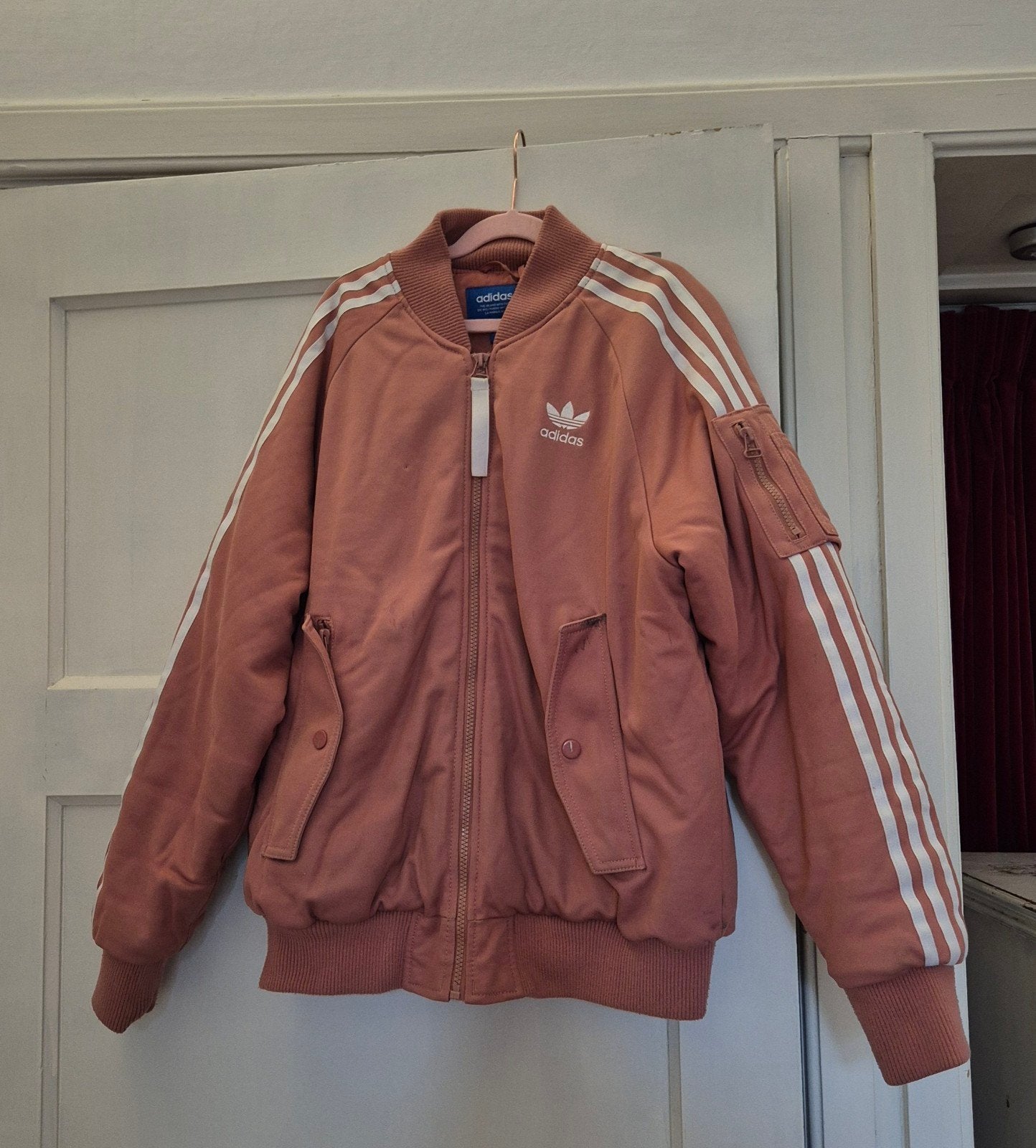 Adidas bomberjack roze maat 36 (S), Kleding | Dames, Adidas, Ophalen of Verzenden, Zo goed als nieuw, Roze