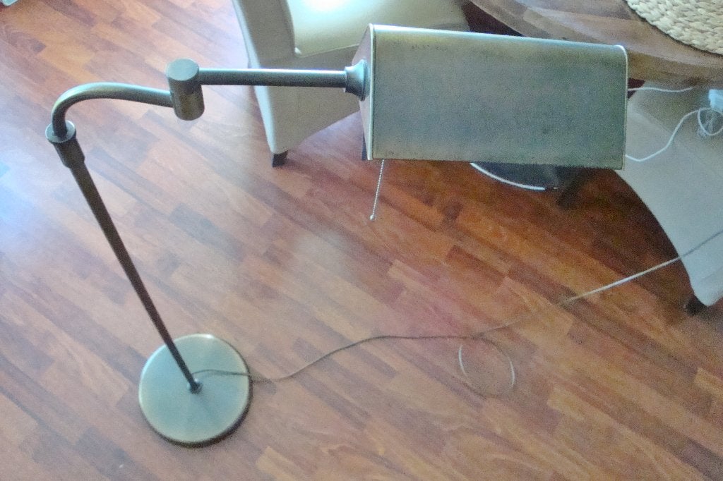 Vintage Herda messing vloerlamp jaren 70, Ophalen, Gebruikt, E27 (groot), Metaal