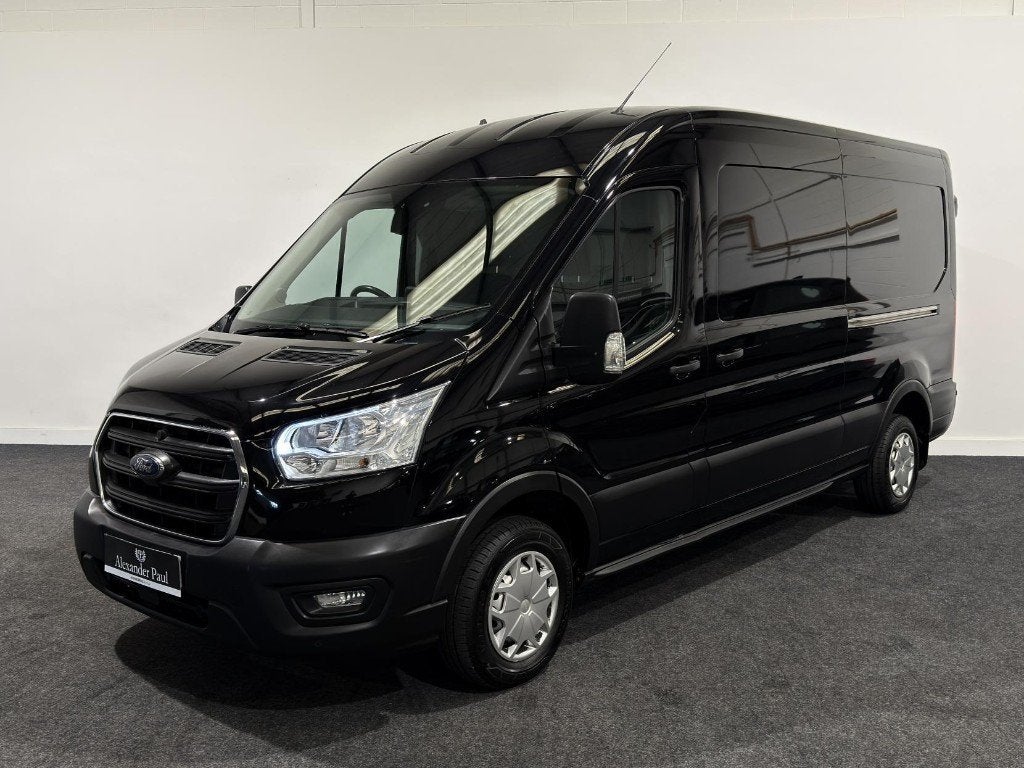 Ford Transit GB 350 L3h2 Tdci 130pk FWD Aut 2021 Zwart, Stof, 1995 cc, 4 cilinders, 129 pk