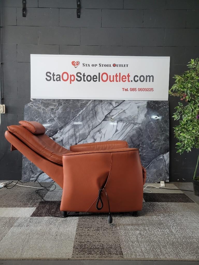 Staopstoel Romeo Cognac Leder, Gebruikt, Minder dan 75 cm, Leer, Ophalen of Verzenden