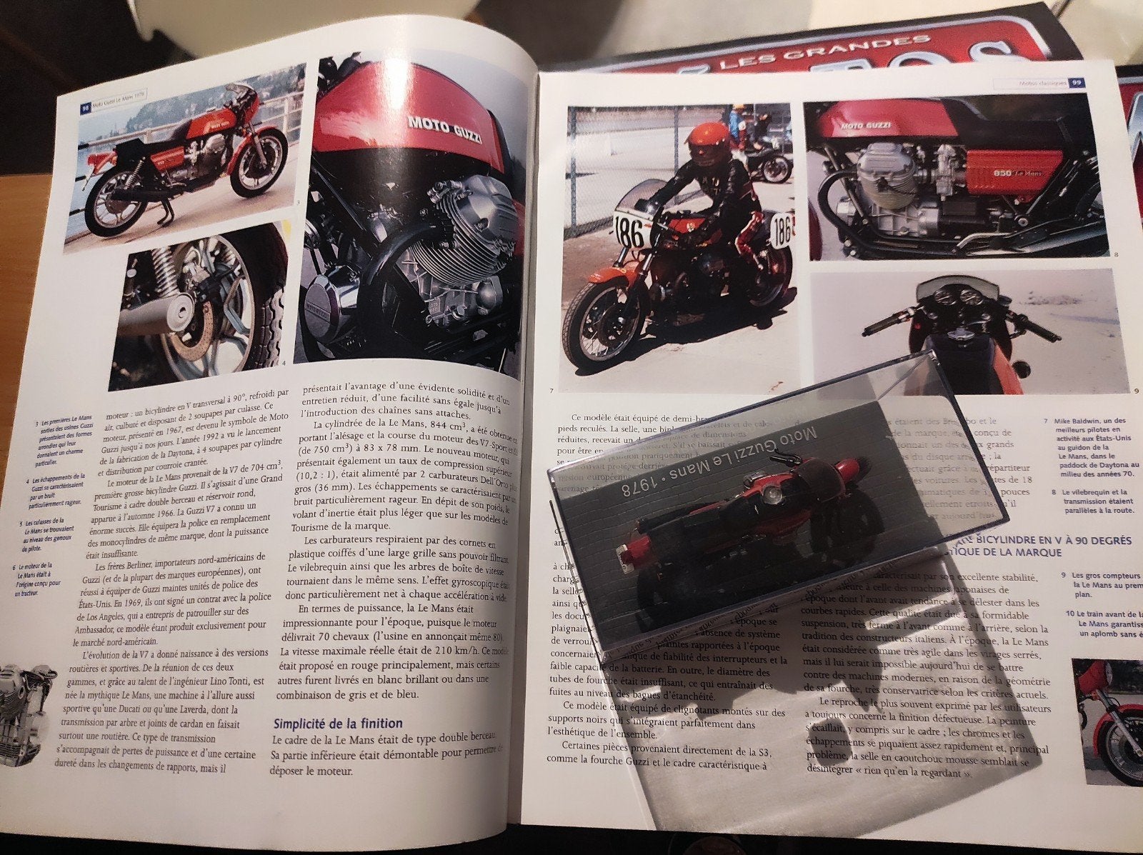 Moto Guzzi LeMans 1978 1:24 in vitrinedoosje, met magazine, Ophalen of Verzenden, Nieuw, Overige merken