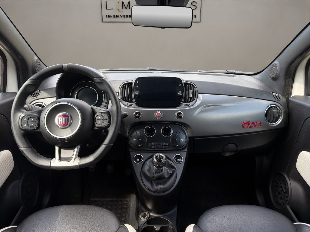 Fiat 500 1.2 Sport 2019 Wit | Apple CarPlay | Airco | PDC, Auto's, Keurmerk '100% Onderhouden', Gebruikt, 4 cilinders, Leder en Stof