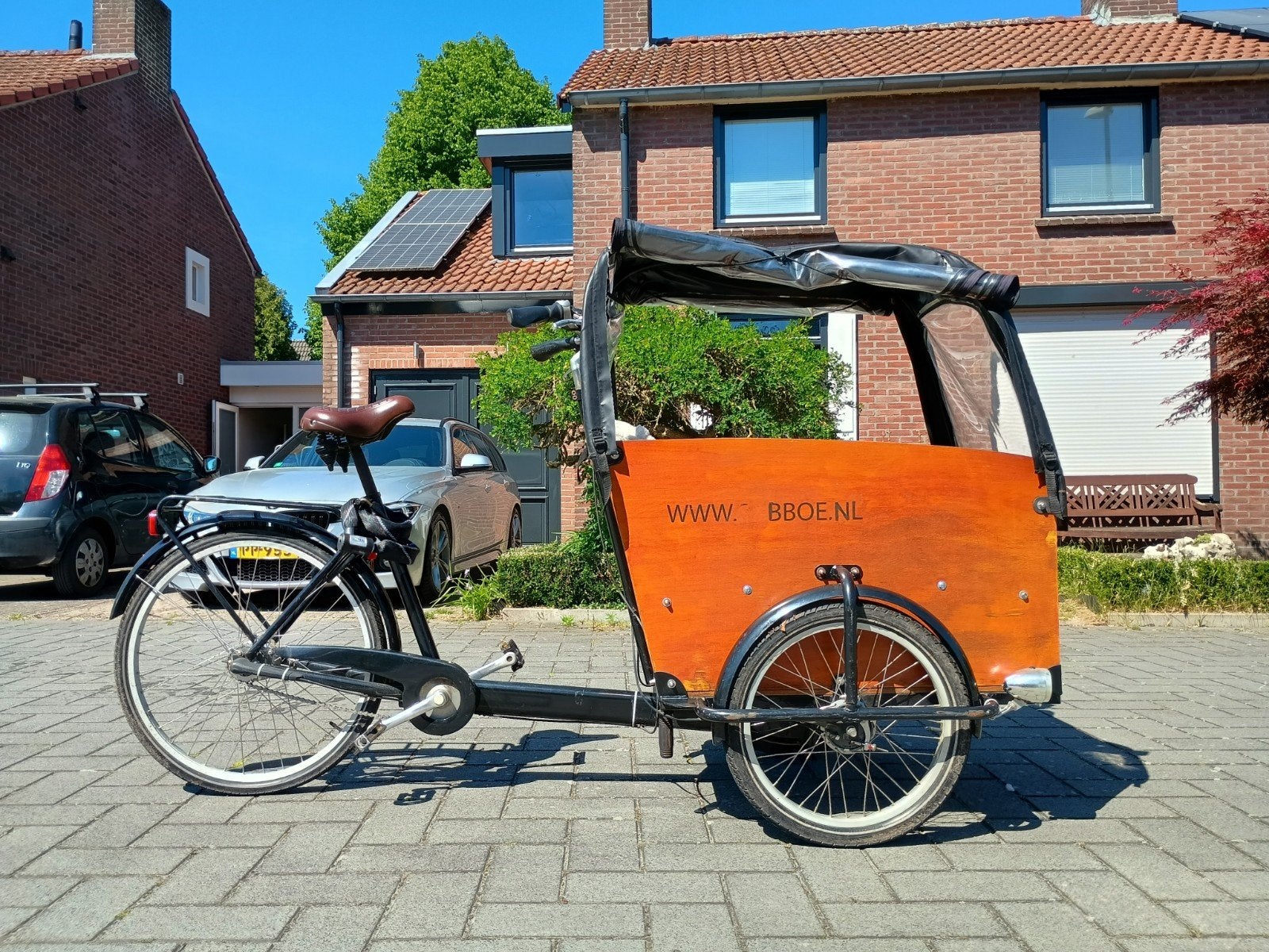 Babboe bakfiets met huif, 4 kinderen of meer, Gebruikt, Huif, Ophalen