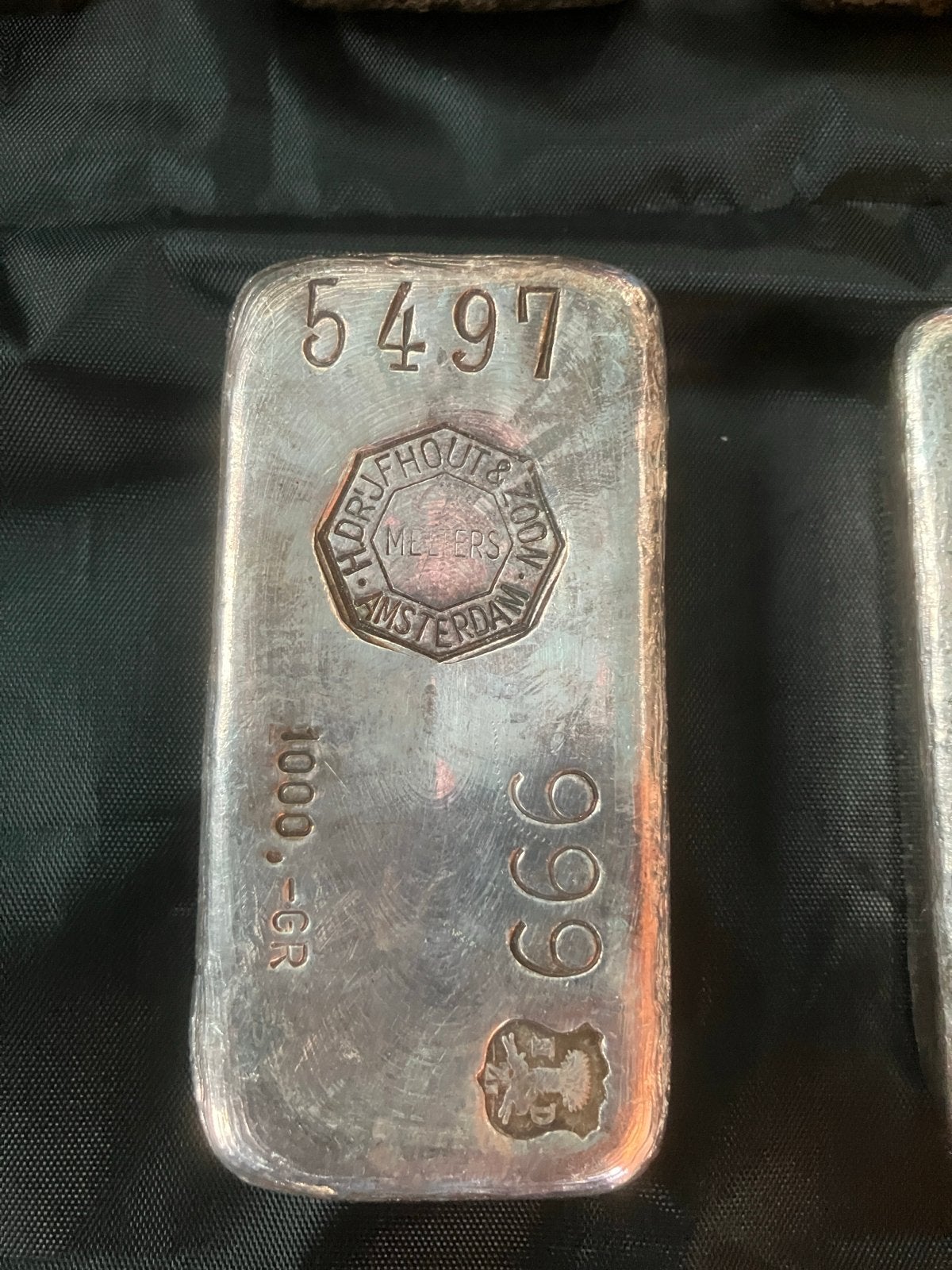 Zilveren baar Drijfhout 1000 gram 999 puur zilver, Ophalen, Zilver
