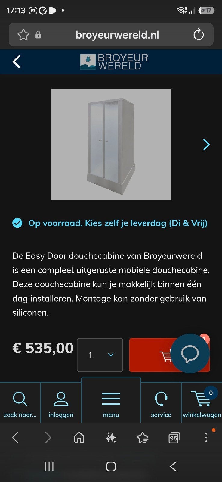 nood douche  Douchecabine - Mobiel, Ophalen, Zo goed als nieuw, Douche