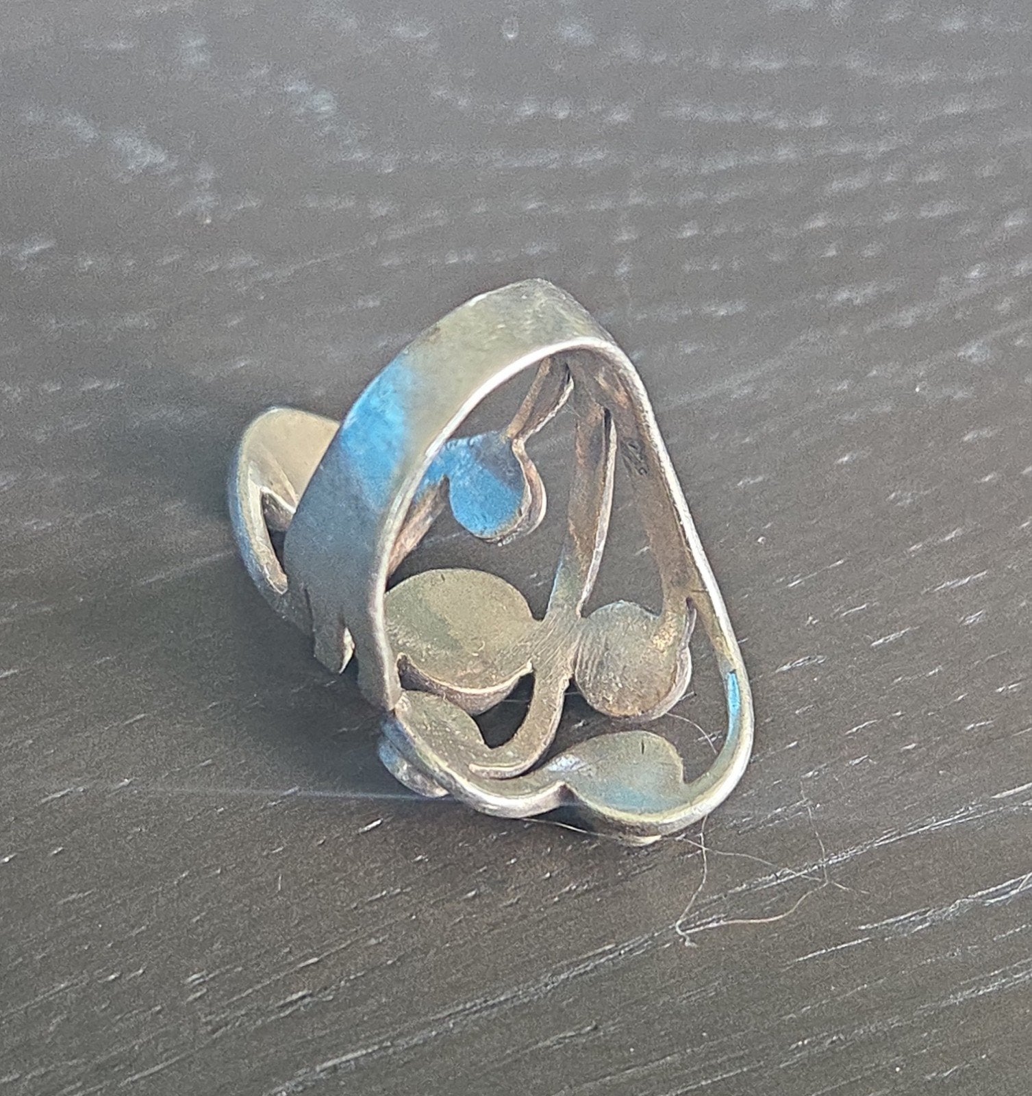 vintage handgemaakte sterling zilveren ring div stenen, Ophalen of Verzenden, Zo goed als nieuw, X, Dame