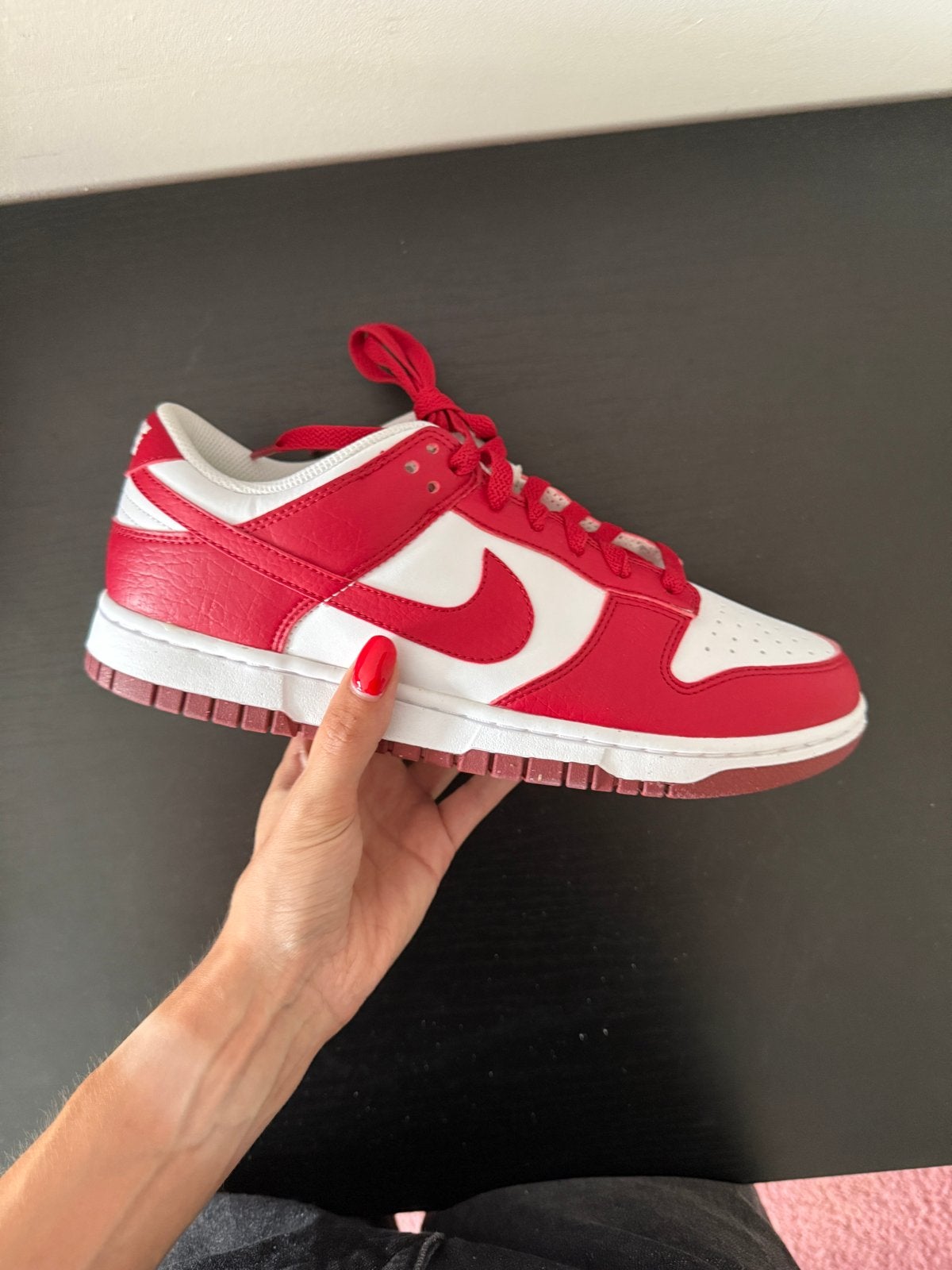 Nike Dunk Low Next Nature Rood/Wit - Maat 42, Verzenden, Nieuw, Sneakers of Gympen, Rood