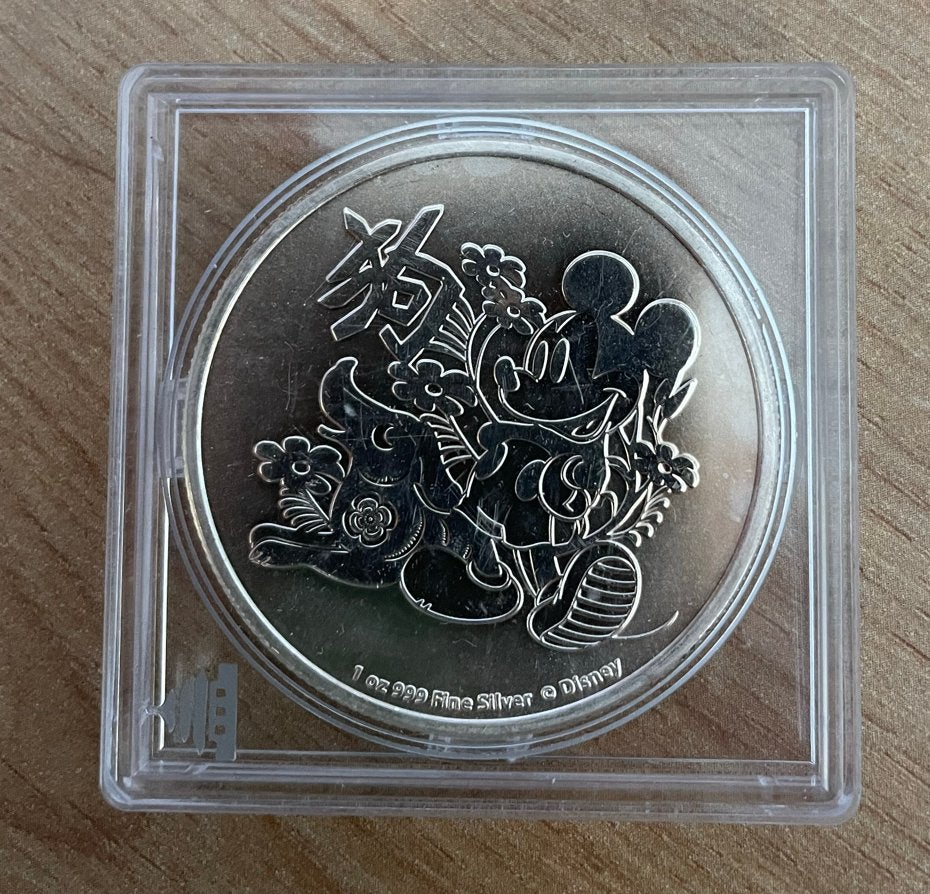 2018 Niue 1 oz Disney Mickey Mouse Zilveren Munt, Ophalen of Verzenden, Zilver