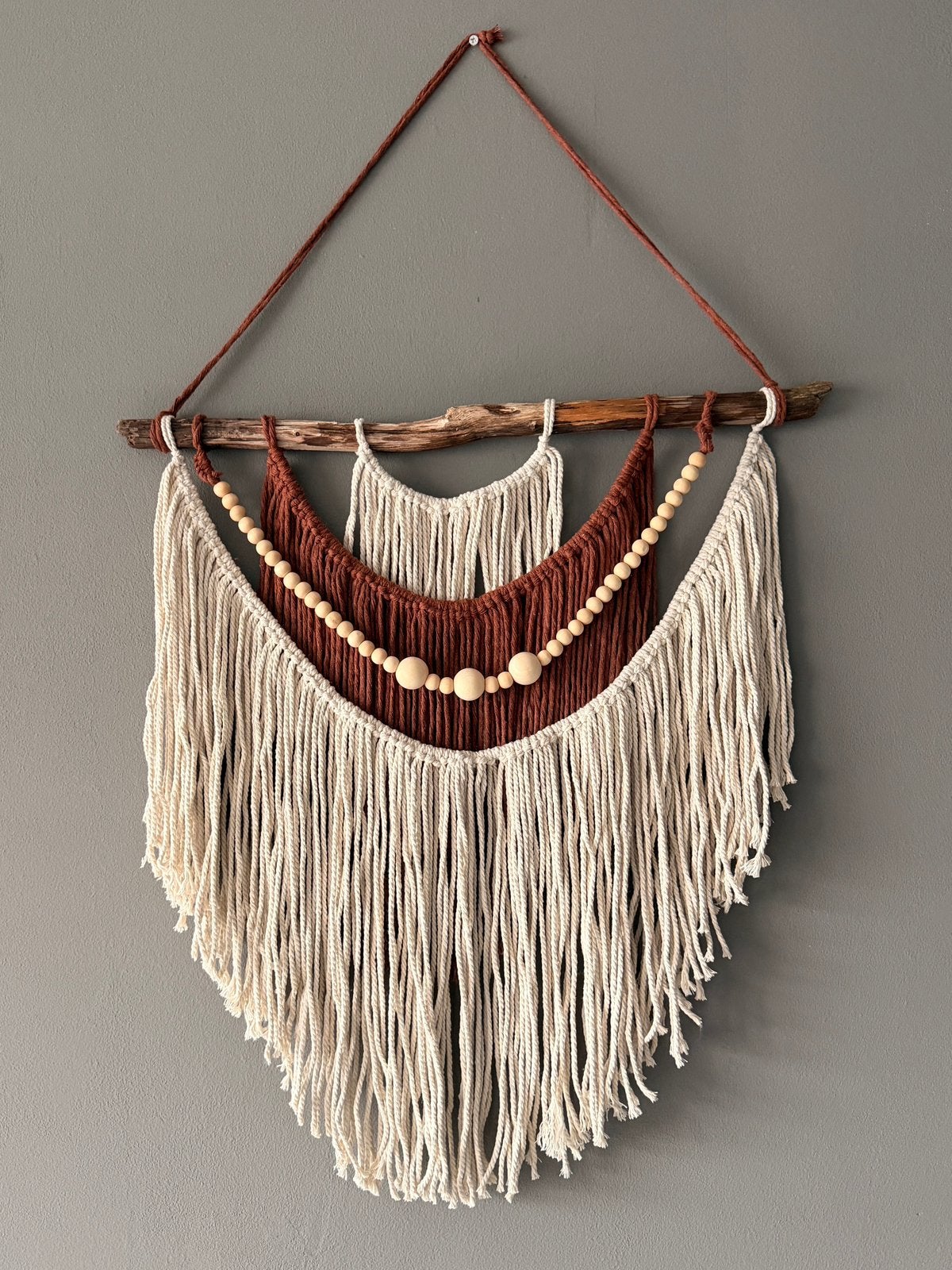 Macramé wandhanger met kralen, Ophalen of Verzenden, Nieuw