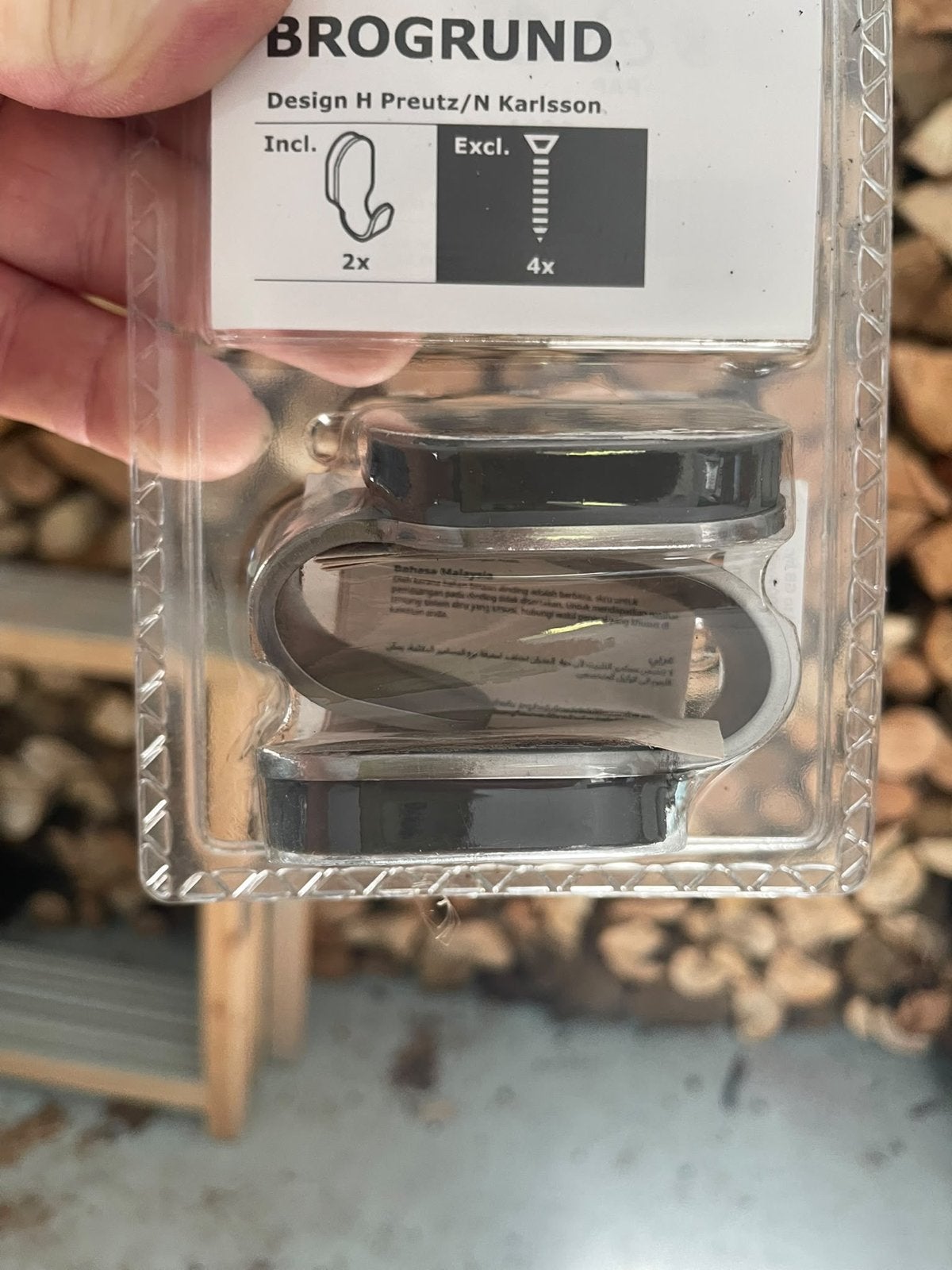 IKEA BROGRUND Haken (2 stuks) - Nieuw in verpakking, Ophalen, Zwart, Nieuw, Metaal