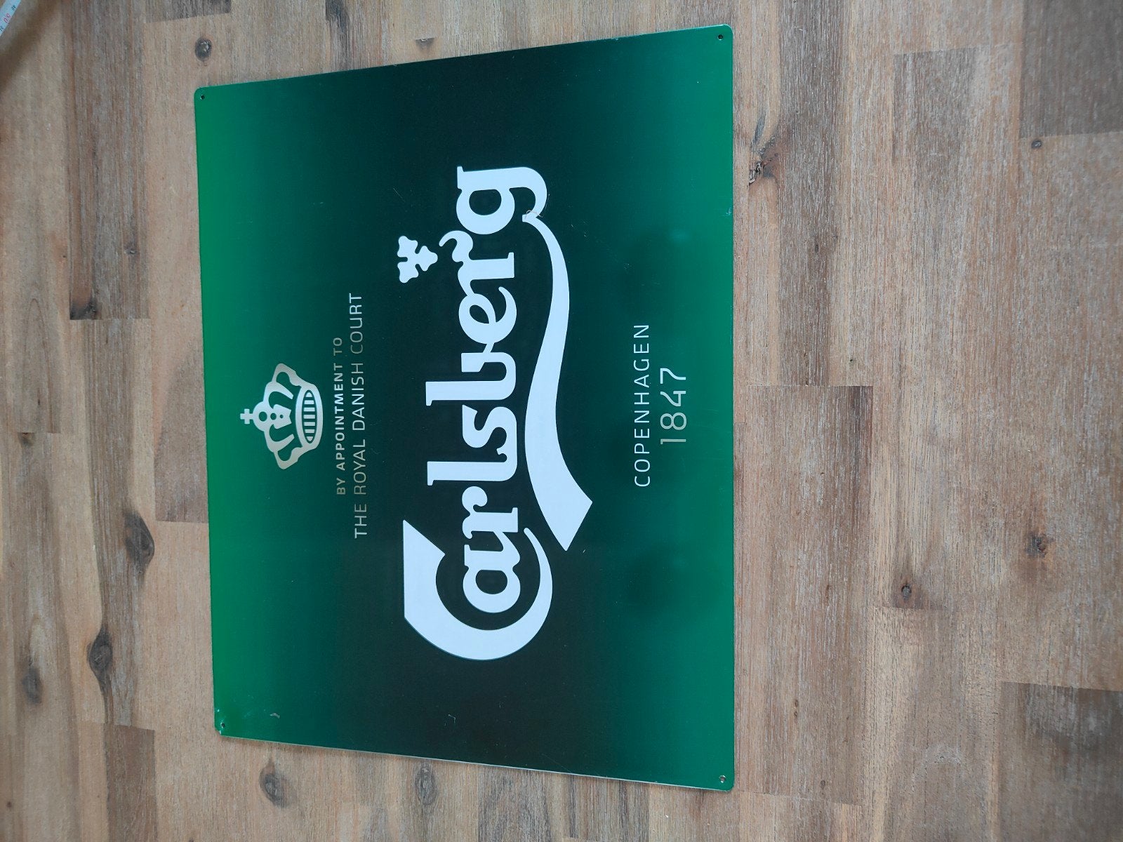 Carlsberg Reclamebord - Vintage Metalen Plaat, Verzamelen, Merken en Reclamevoorwerpen, Ophalen of Verzenden, Gebruikt, Reclamebord