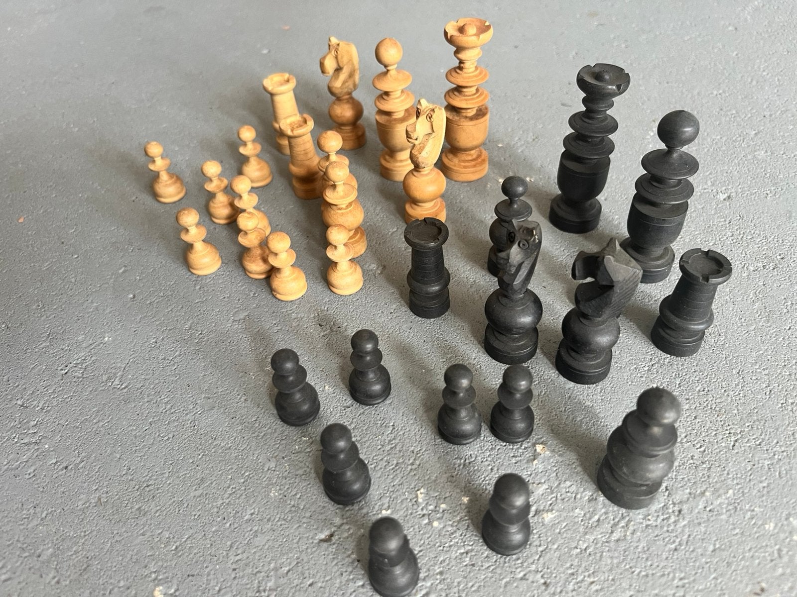 set oude antieke regency schaakstukken, Ophalen