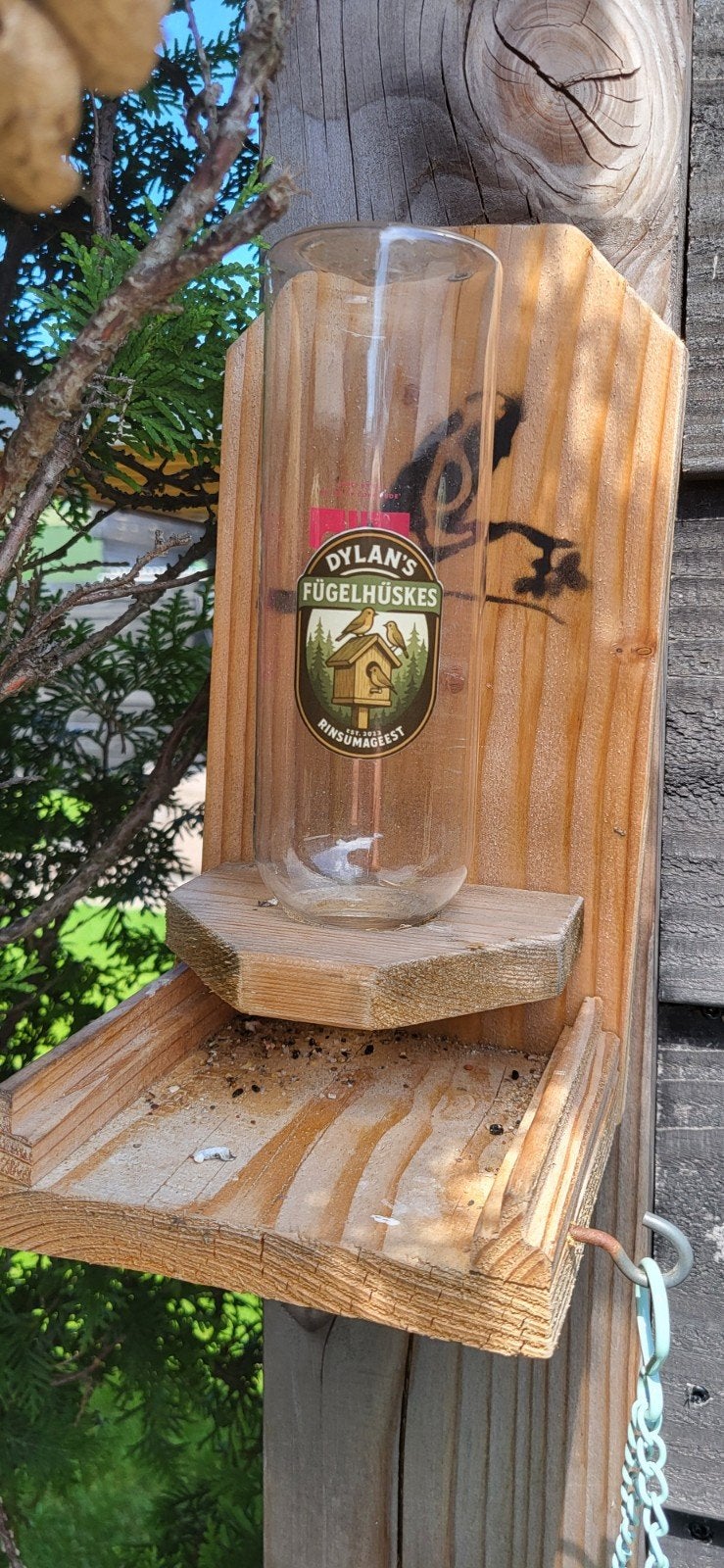 Houten vogel-voederplank, Ophalen of Verzenden, Zo goed als nieuw, Eten en Drinken