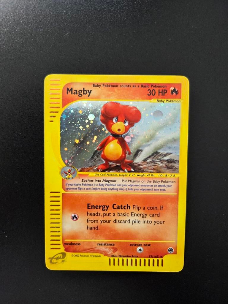 Magmar 17/165 Pokemon Expedition holo, Ophalen of Verzenden, Zo goed als nieuw, Booster, Foil