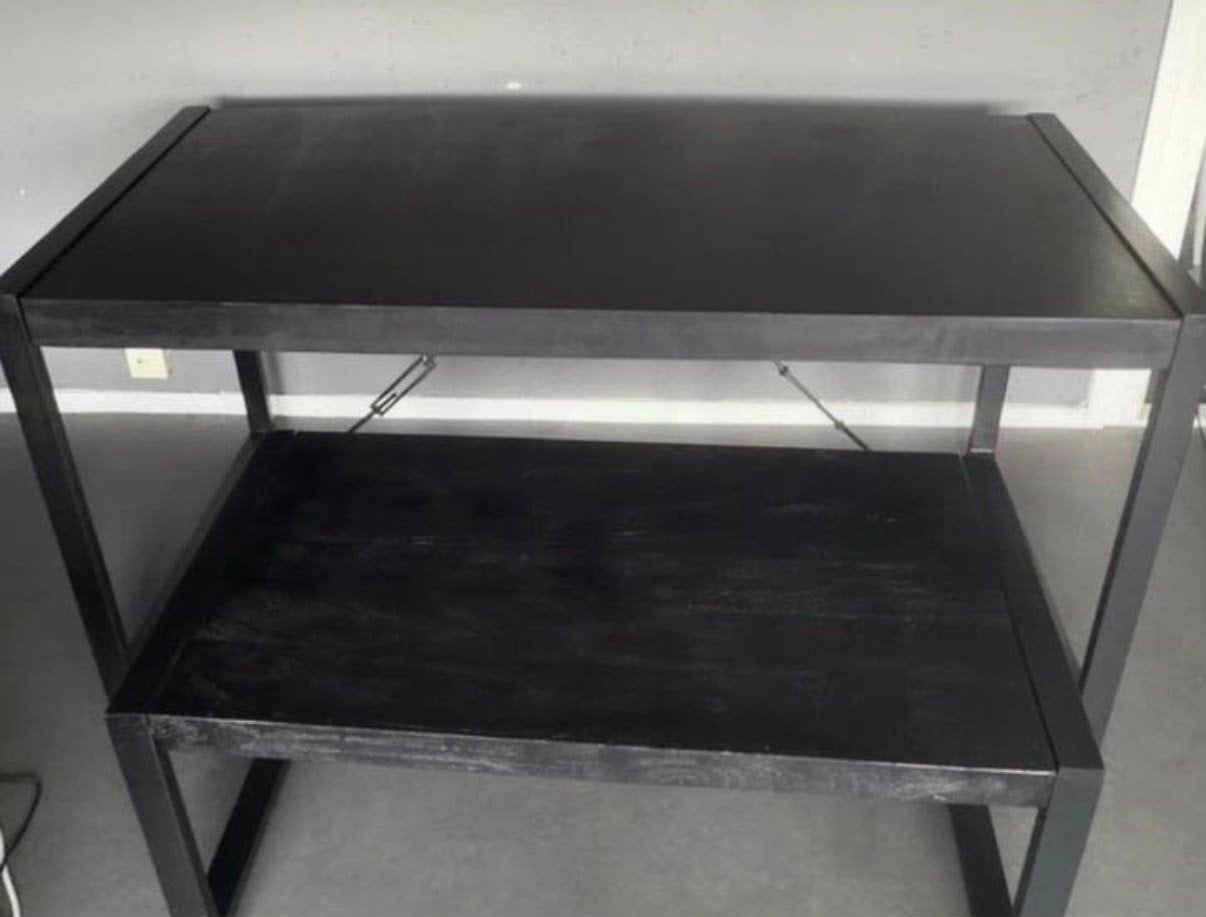 Eettafel en salontafel magohout zwart, Ophalen, Rechthoekig, 50 tot 100 cm
