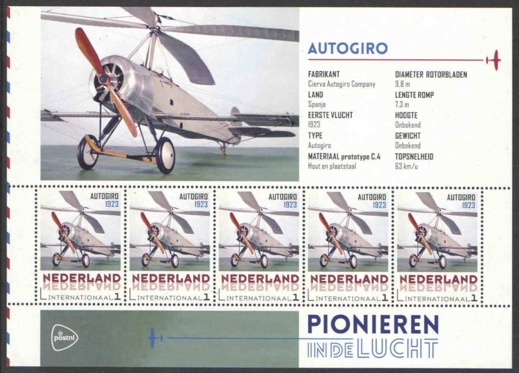 Pionieren in de luchtvaart: Autogiro, Ophalen of Verzenden, Na 1940, Postfris