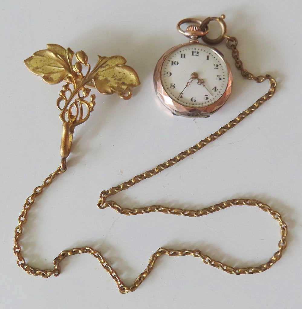 Koopje! Art Deco dames horlogeketting met dameshorloge,incl, Ophalen of Verzenden, Zo goed als nieuw, Zilver, Zilver