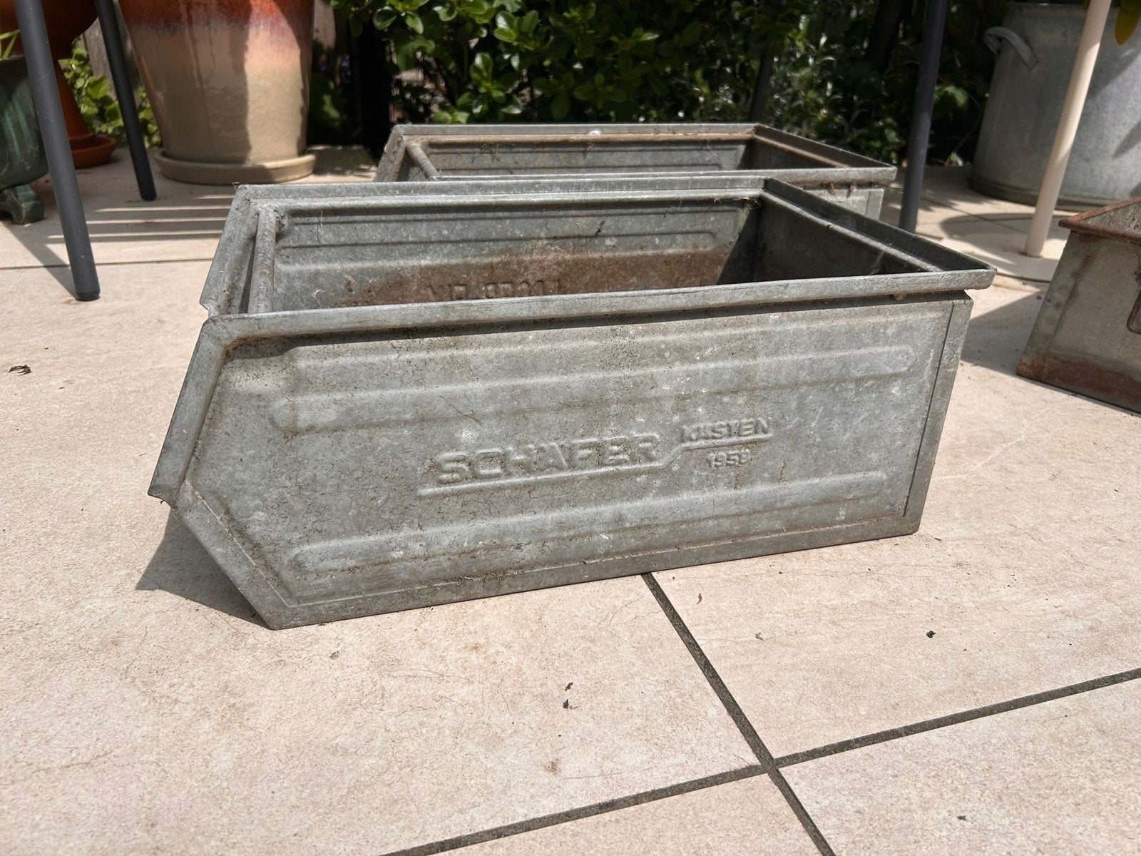 Vintage Schäfer Kasten stalen bakken - 1958 als set., Ophalen