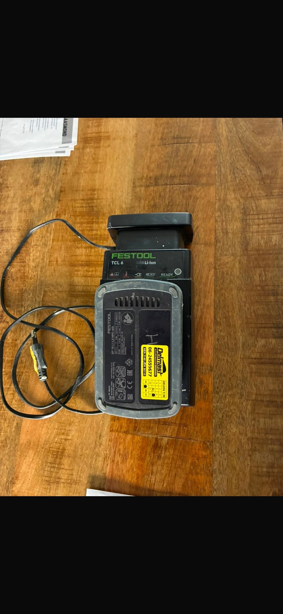 Festool TCL 6 Oplader met 18V Accu (defect), Ophalen, Gebruikt