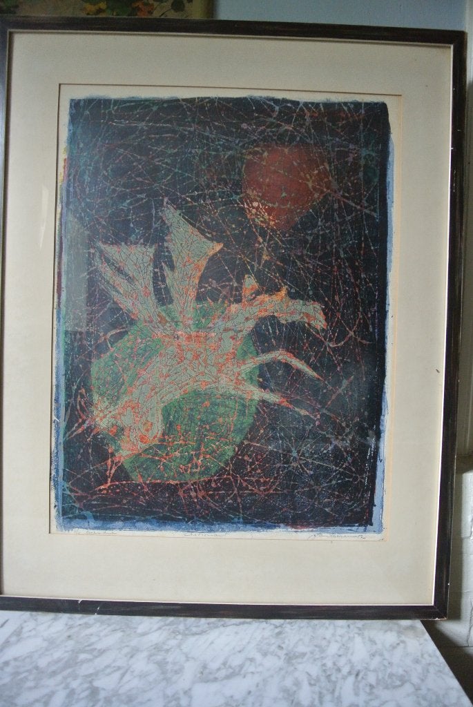 jan bezemer litho Astronaut, Ophalen of Verzenden