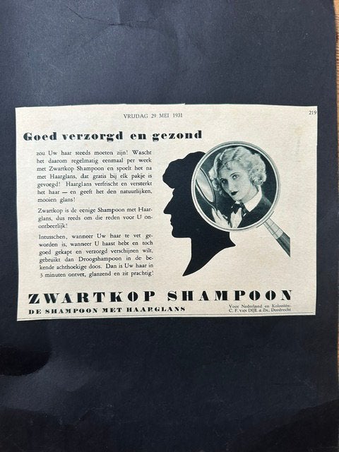 3 advertenties Zwartkop 1931, Verzamelen, Ophalen of Verzenden, 1920 tot 1940, Nederland, Knipsel(s)