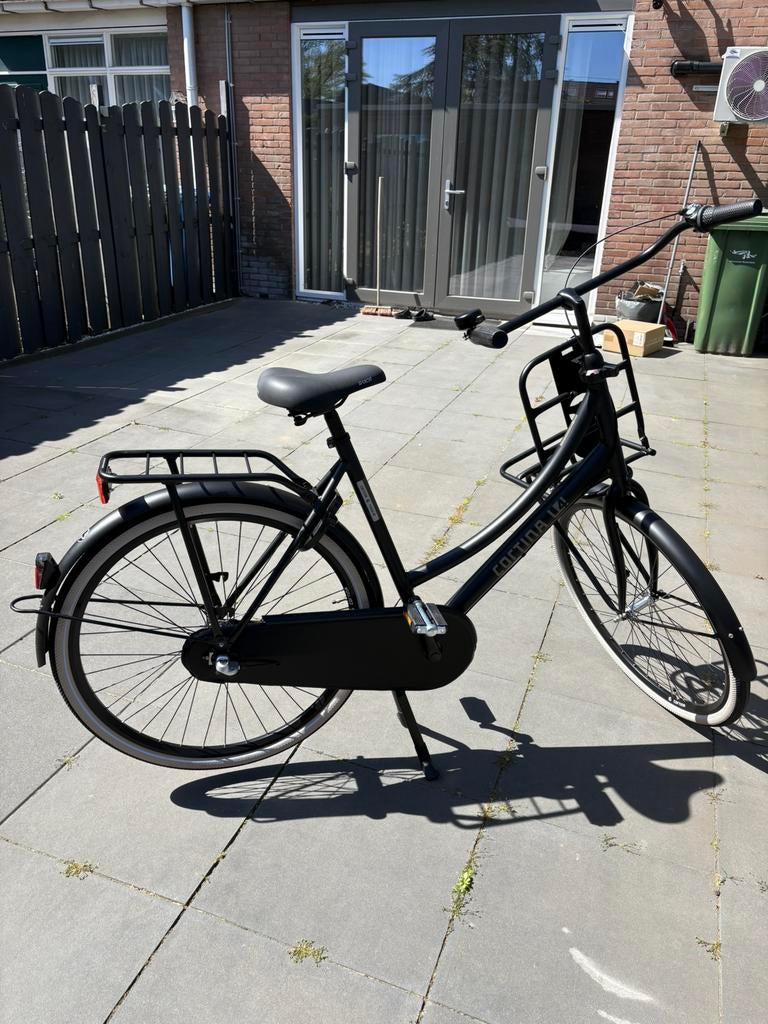 Cortina U4 Transportfiets + AXA slot – NIEUW – Zwart, Ophalen, Zo goed als nieuw, Handrem