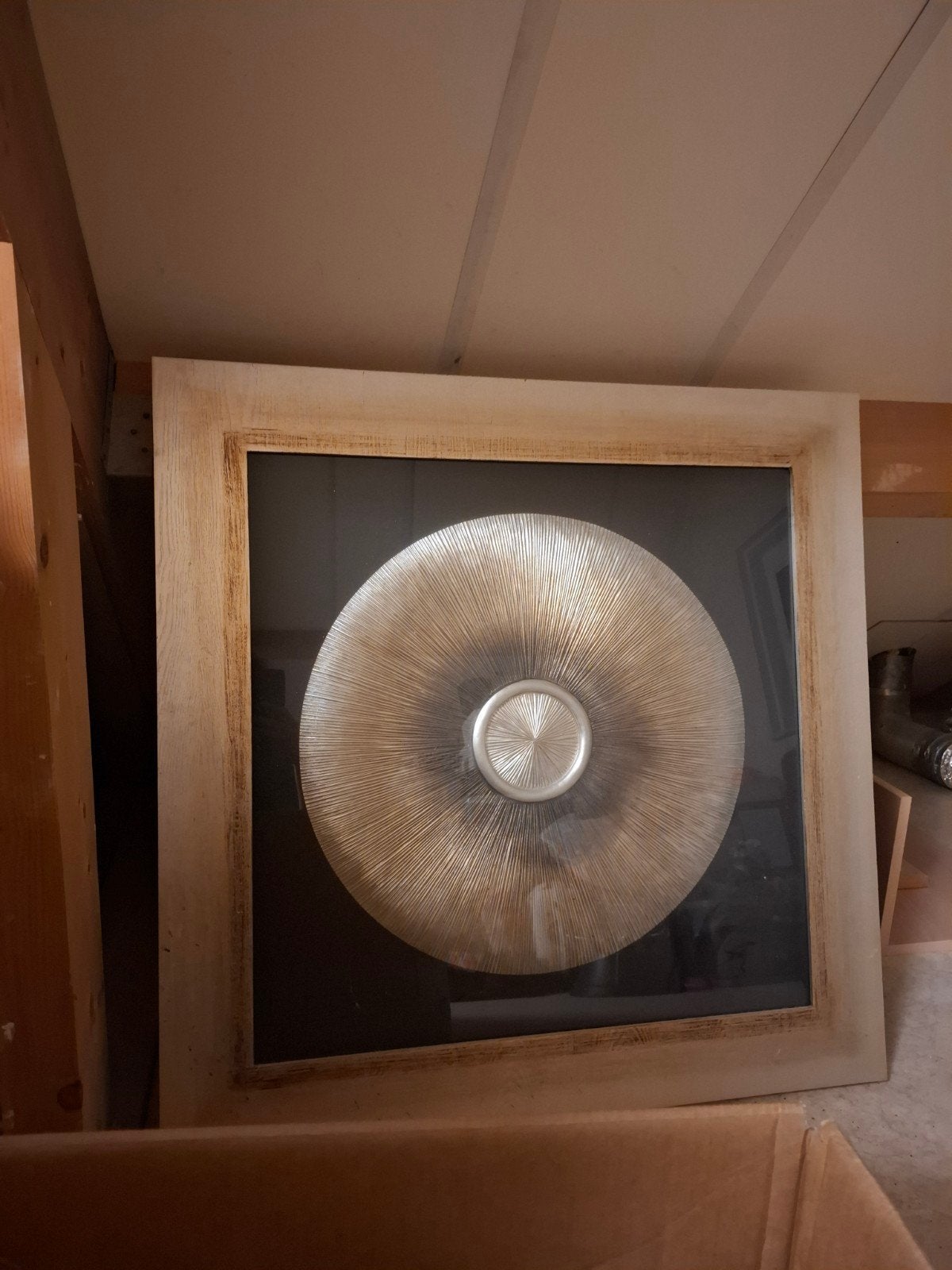 Modern Schilderij met 3D-effect in Houten Lijst, Abstract, Hout, Ingelijst, Ophalen of Verzenden