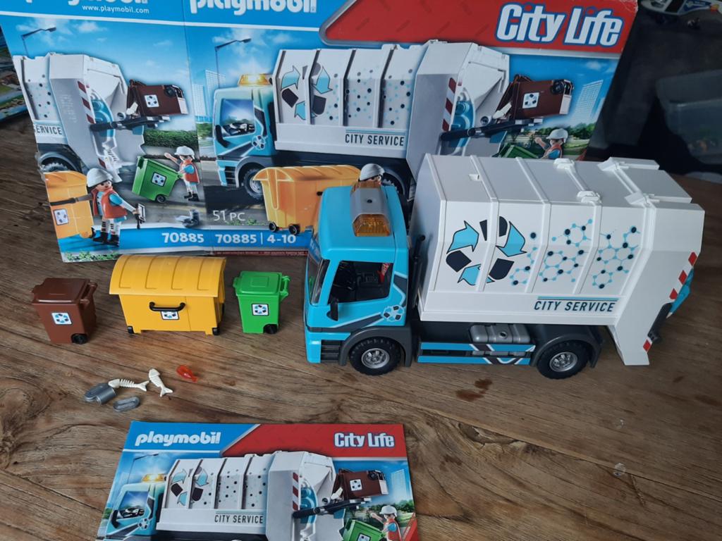 Zgan playmobil 70885 vuilniswagen, Kinderen en Baby's, Speelgoed | Playmobil, Ophalen of Verzenden, Zo goed als nieuw, Complete set