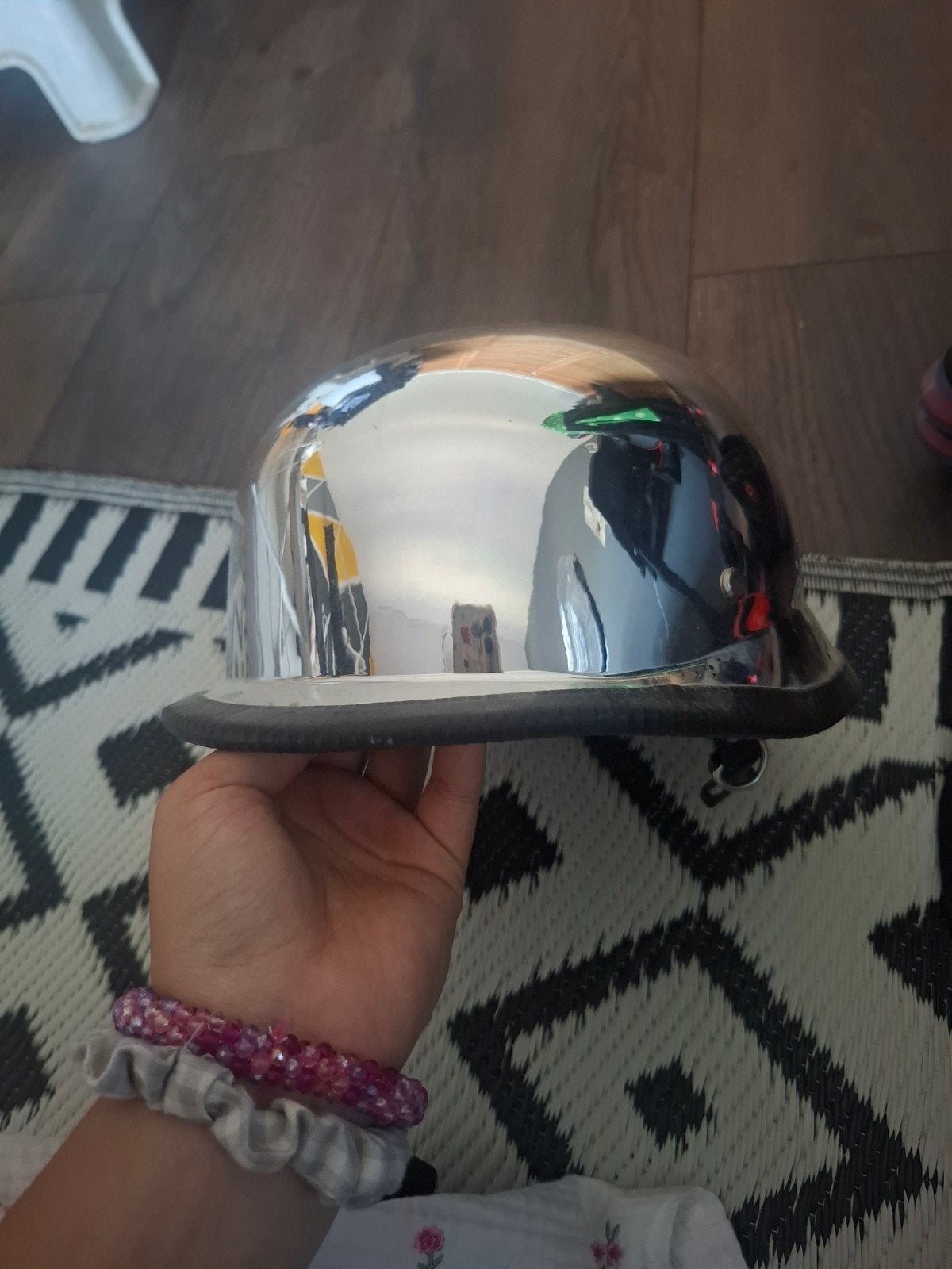 zilver motor helmet maat xl, Ophalen of Verzenden, Gebruikt, Extra large of groter