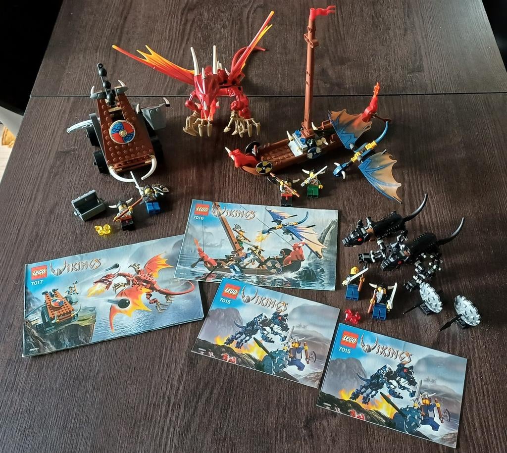 Lego Vikings Sets 7015, 7016 & 7017, Compleet, Gebruikt, Lego, Ophalen of Verzenden