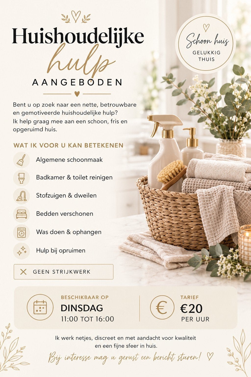 schoonmaak hulp aangeboden, Overige niveaus, Overige vormen