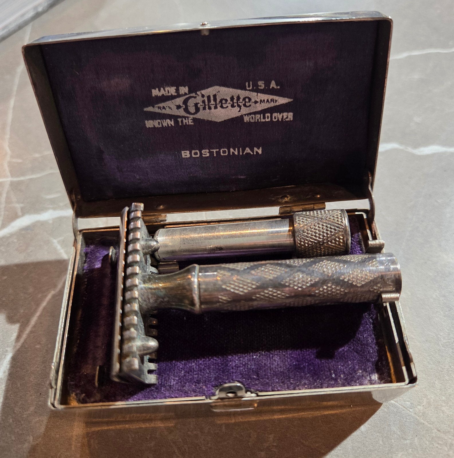 Vintage Gillette Bostonian Veiligheidsscheermes in Doos, Ophalen of Verzenden