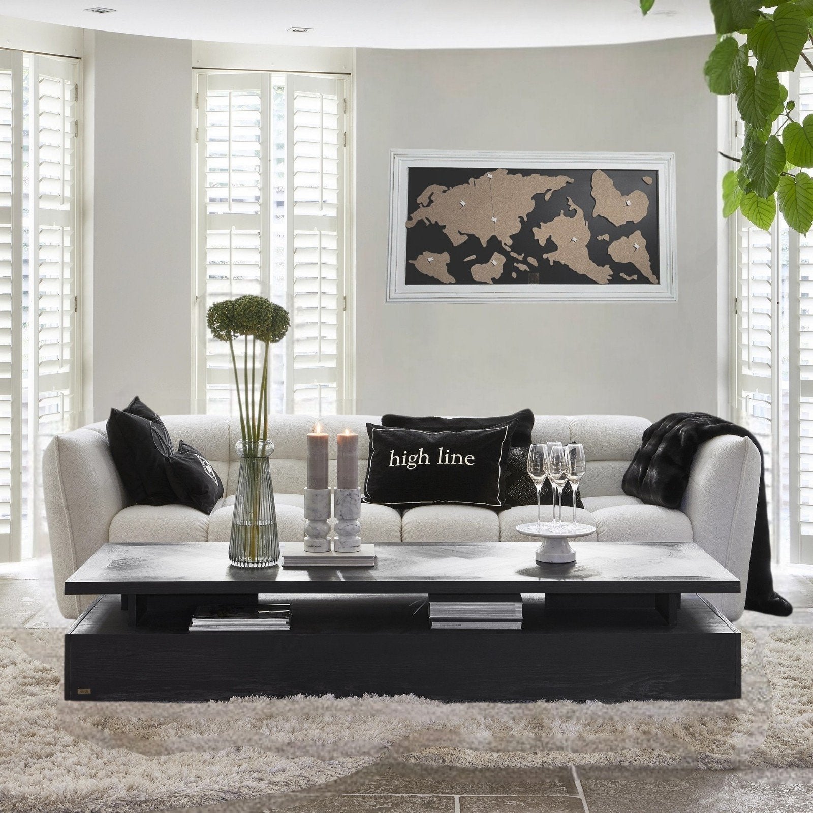Rivièra maison lijst * thema world map, Ophalen, Hout