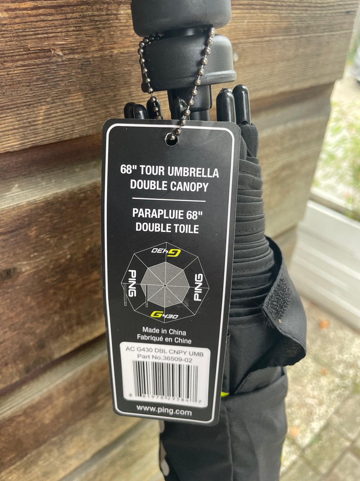Nieuwe Ping G430 Tour Paraplu 68 inch Double Canopy, Ophalen, Nieuw, Zwart