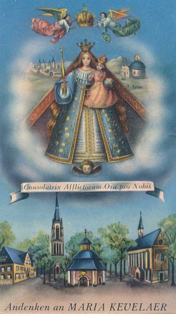 mooi oud prentje van O. L. Vrouw van Kevelaer, Ophalen of Verzenden, Zo goed als nieuw, Kaart of Prent, Christendom | Katholiek