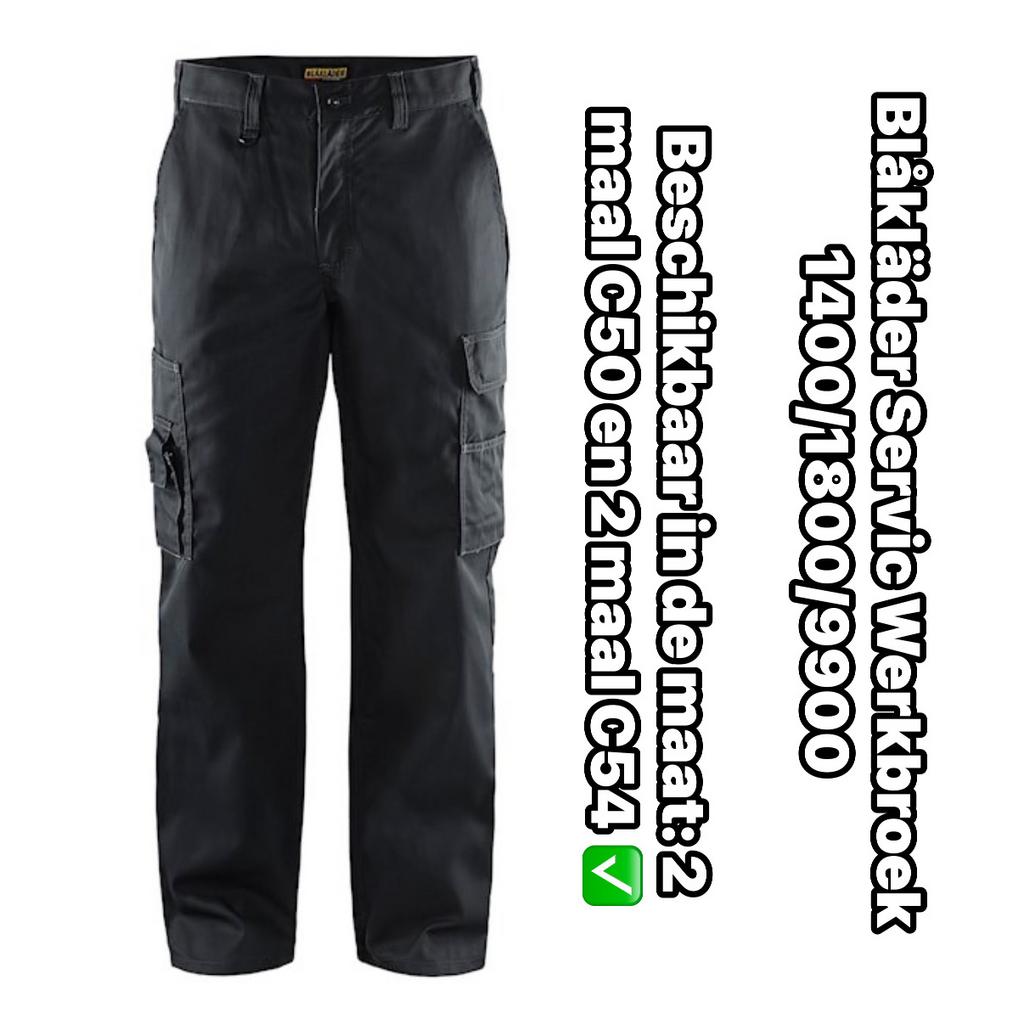 Blåkläder Service Werkbroek 1400/1800/9900 Nieuw Zwart, Ophalen of Verzenden, Nieuw, Maat 52/54 (L), Zwart