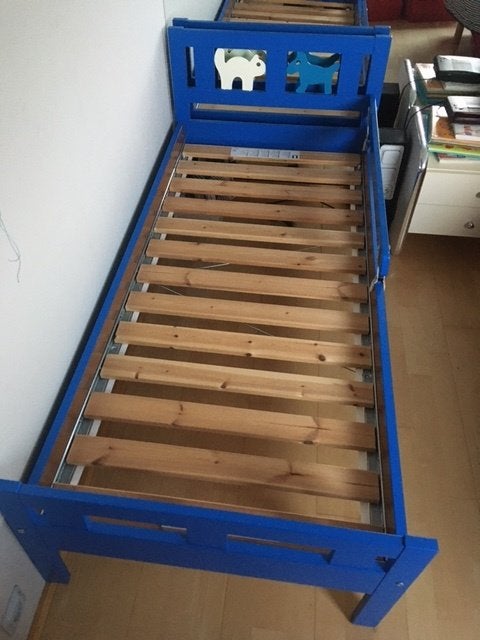 Ikea Kritter peuterbed met lattenbodem (70 x 160 cm), Ophalen, Gebruikt, 70 tot 85 cm, 140 tot 160 cm