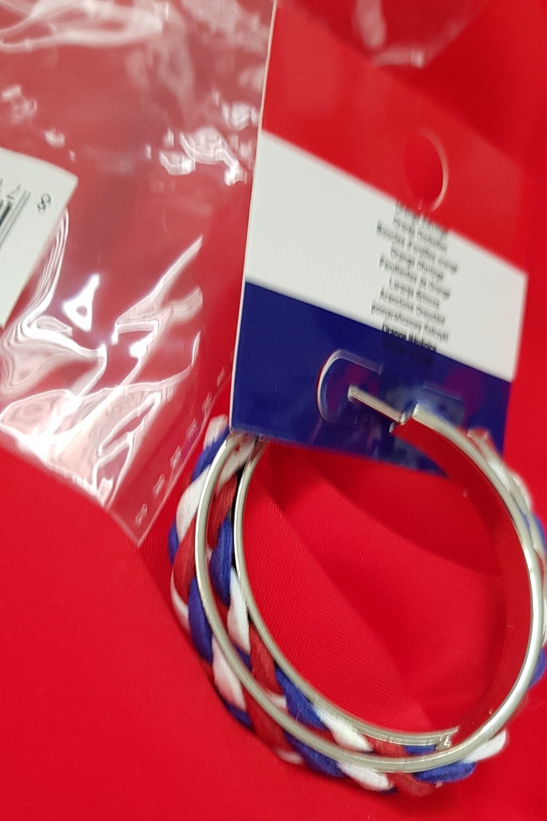 Oorbel ringen nederlandse vlag oorbellen rood wit blauw, Verzenden, Nieuw, Hangers