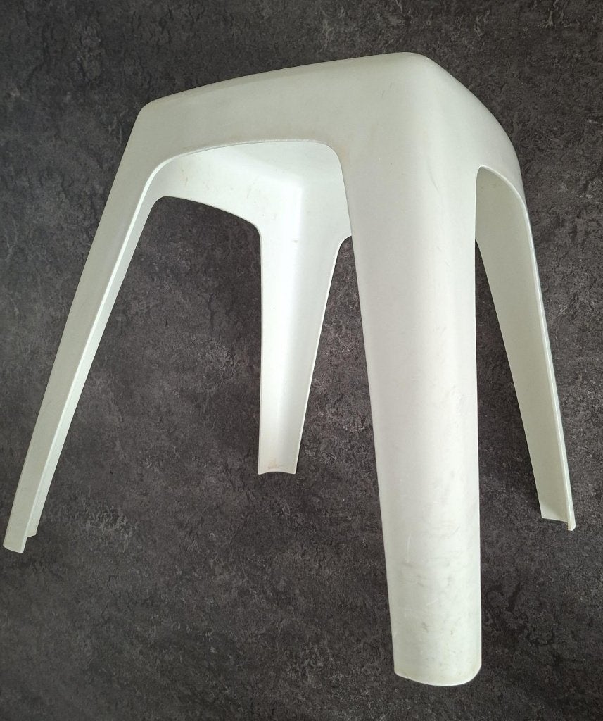 vintage space age kruk minimalist design jaren 70 retro, Ophalen of Verzenden, Gebruikt, Kunststof