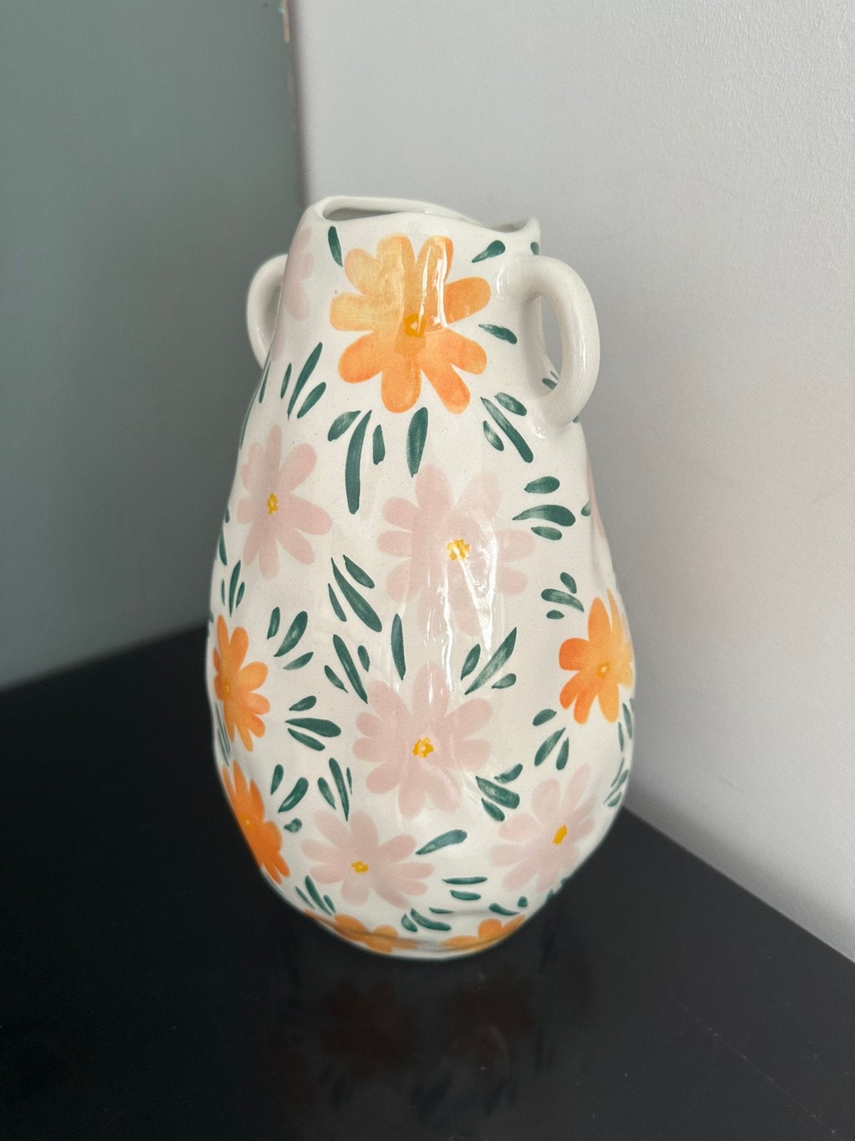 vaas met bloemenprint - vase with flower print, Ophalen